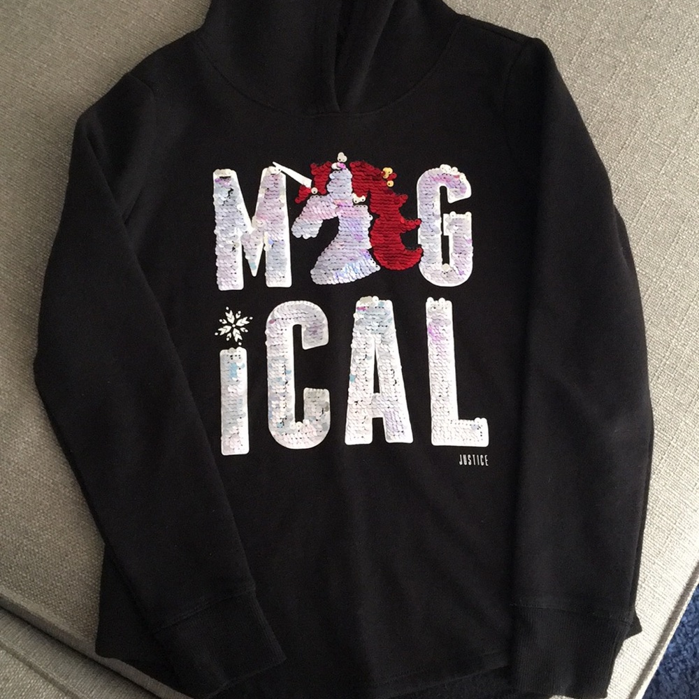 JUSTICE Flippy Unicorn Hoodie